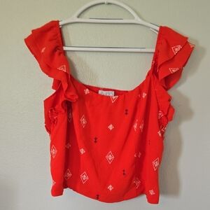Sofia Jeans Red Crop Top Size Large